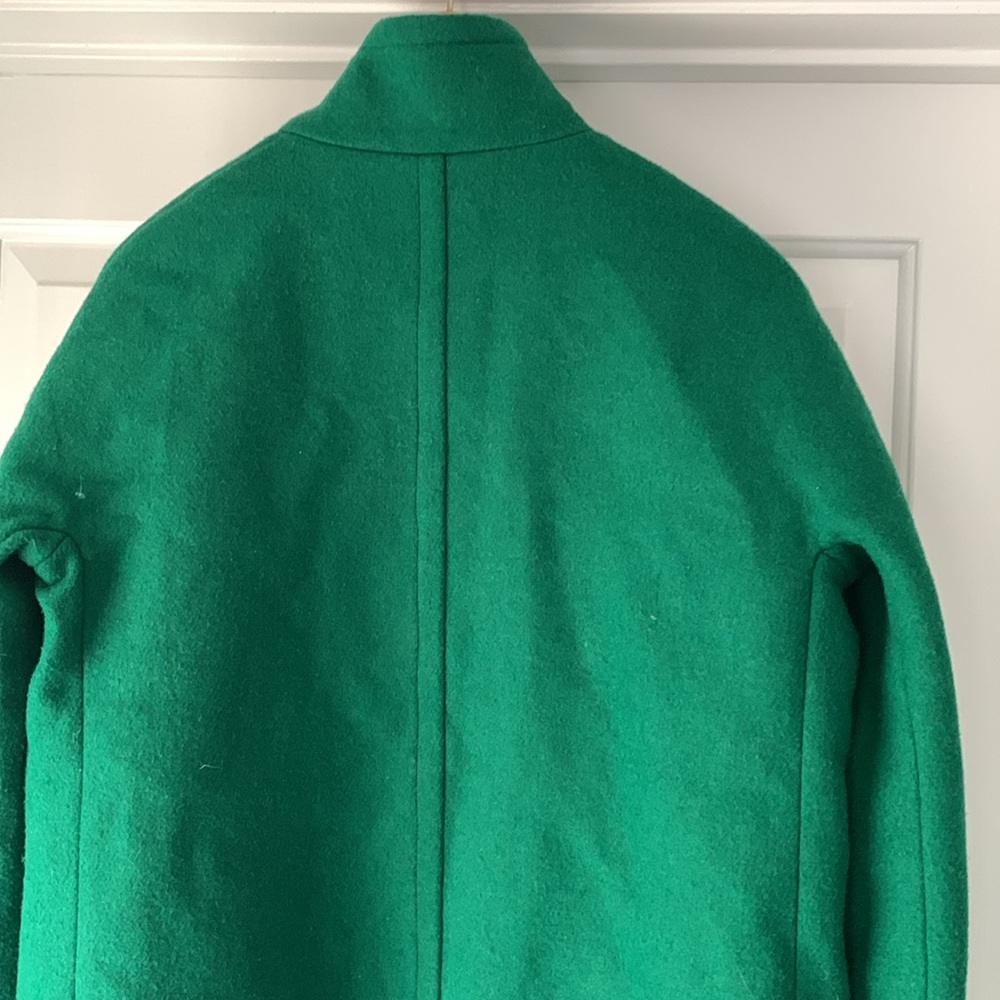 J.Crew Green Wool Blend Mockneck Zip Up Coat - Picture 12 of 16